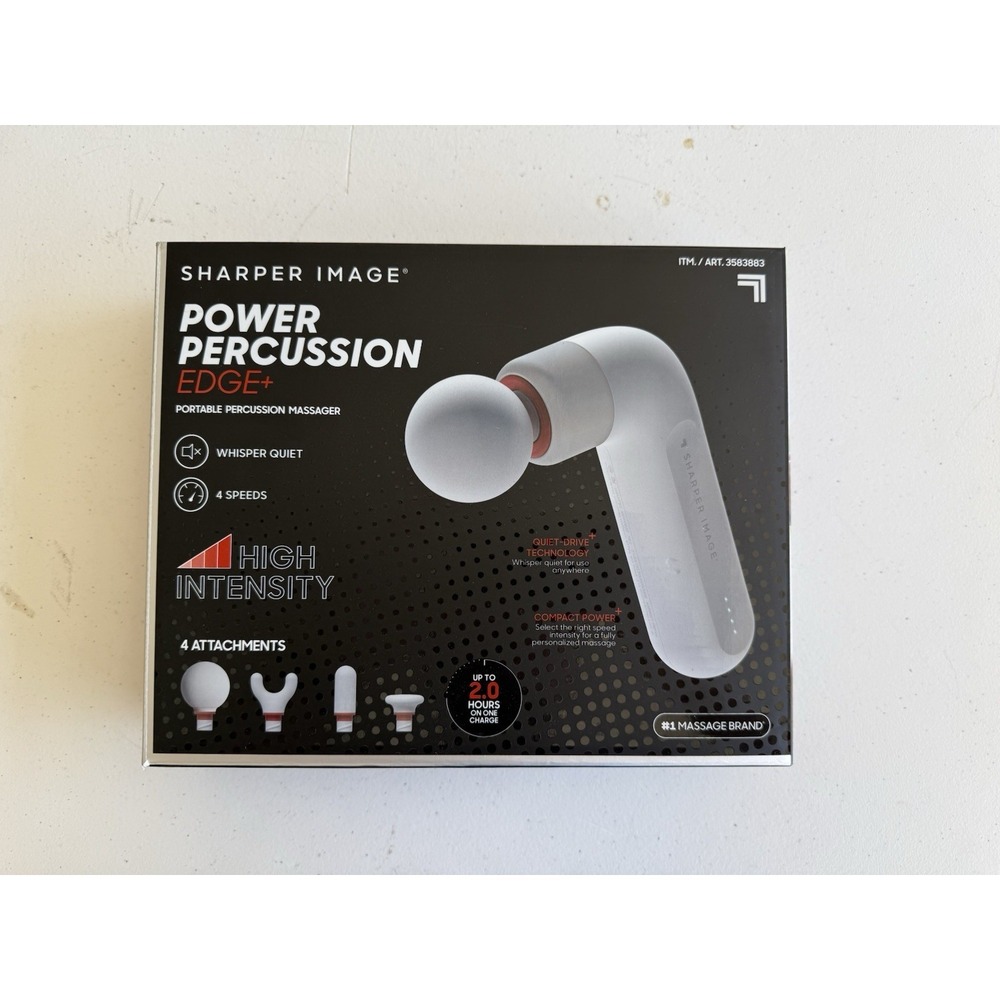 Sharper Image Power Percussion Edge+ Portable Cordless Massage Gun (4 Heads) - Picture 1 of 5